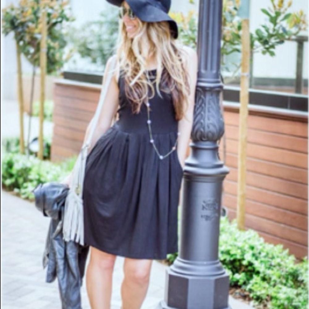 Black Tank Dress with Pockets